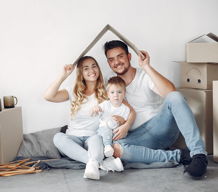 Família protegida em casa